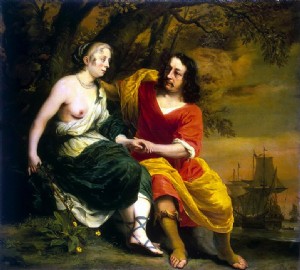 Бол Фердинанд - Портрет торговца вином и его жены в образе Вакха и Ариадны