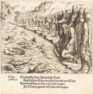 Mozes sluit de Rode Zee, 1548 